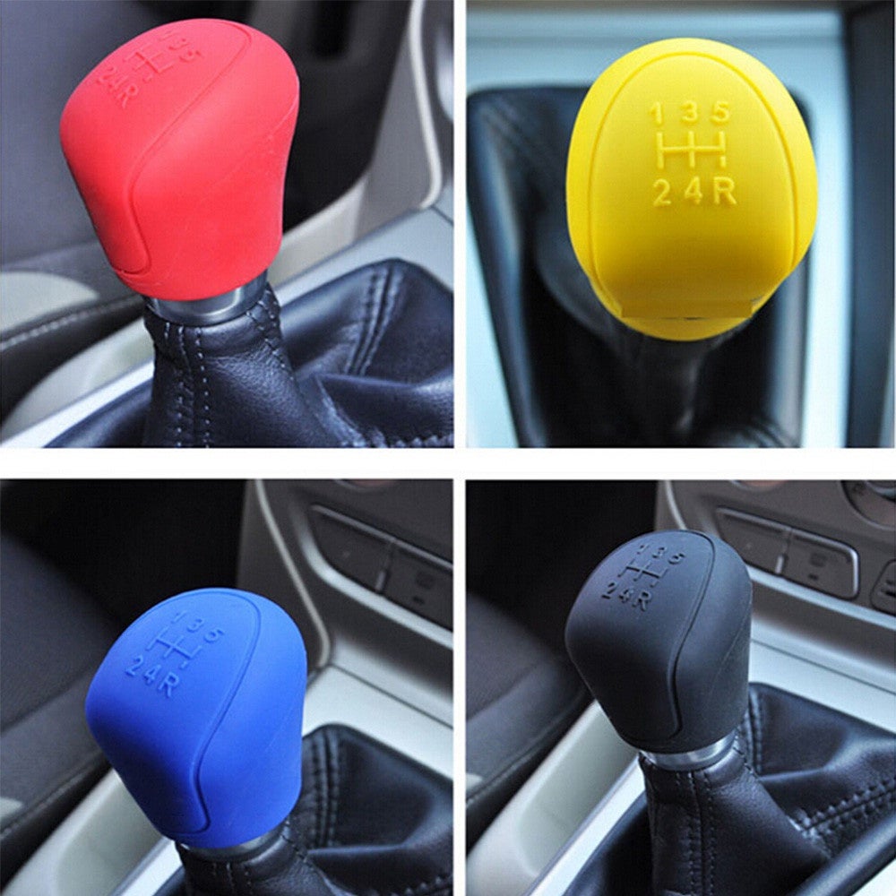 2Pcs Universal Manual Car Hand Brake Case Silicone Gear Head Shift Knob Cover Gear Shift Collars