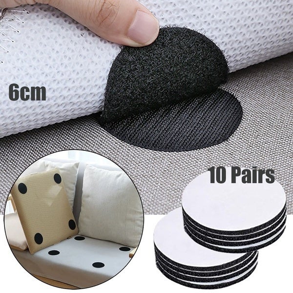 20pcs/10 Pairs Anti Curling Carpet Tape Rug Gripper Velcro Secure the Carpet, Sofa, and Sheets in