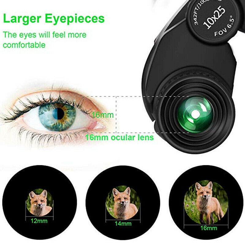 10x25 binocular telescope day and night vision automatic focusing bak4 high power