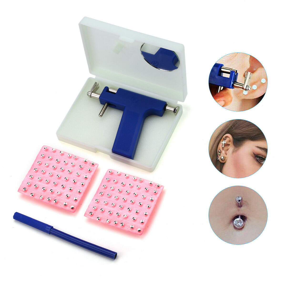 Professional ear piercing gun with 98pcs bolt kit tool kit ear nose Navel Body-