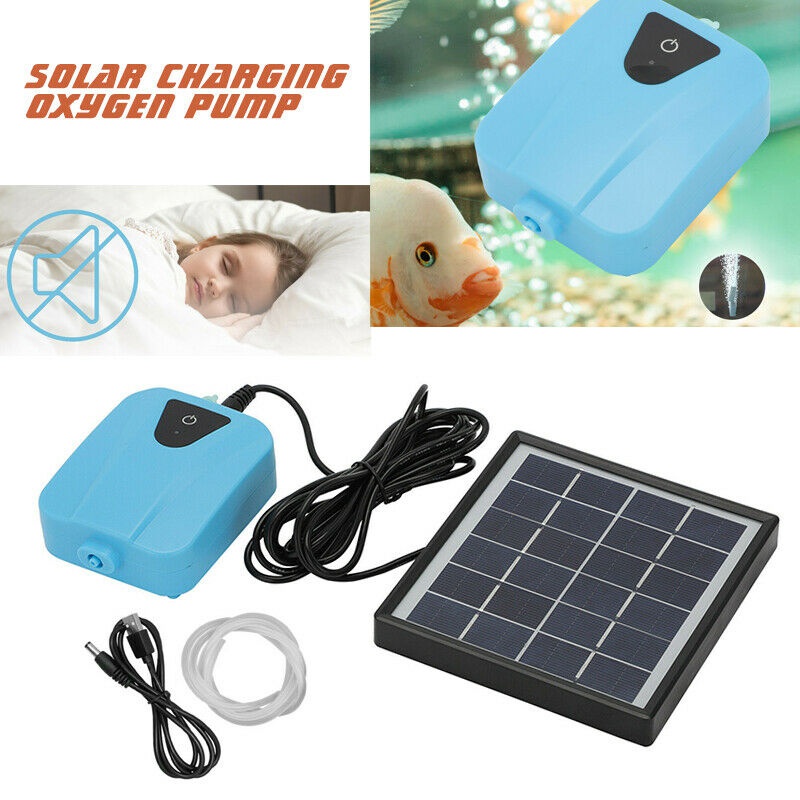 Solar Air Pump Oxygenator Powered Panel for Aquarium Fish Tank Pond Pool Aerator