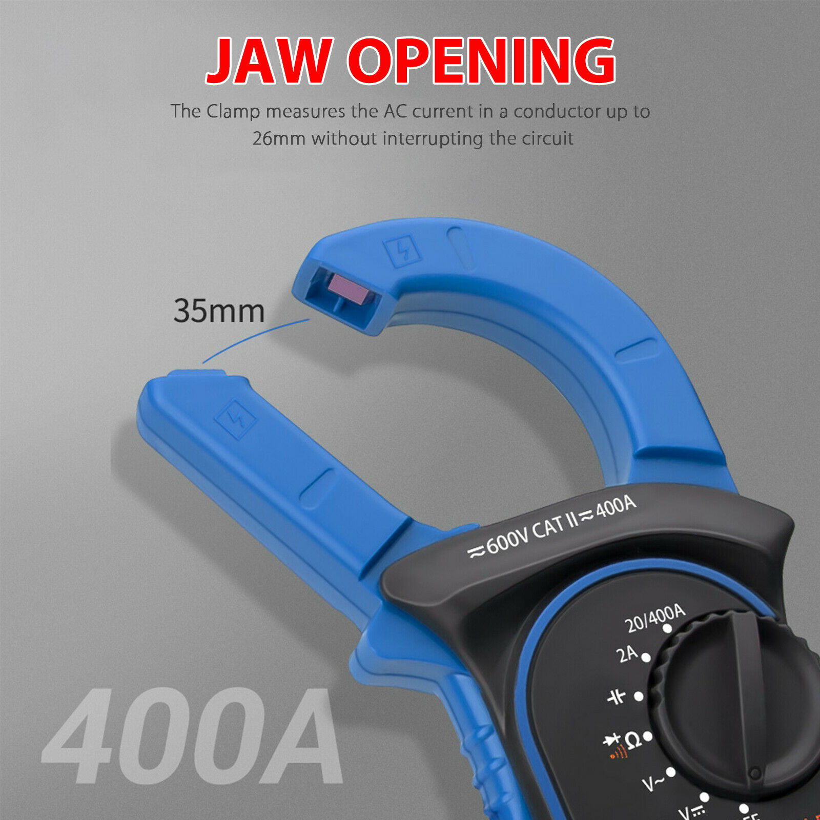 Digital multimeter tester AC DC volt ohm ampere clamp meter automatic range LCD handheld-