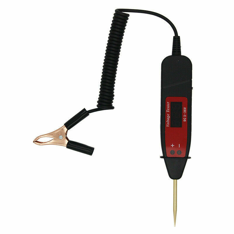 Automobile voltage detector test pen digital display circuit tester clip DC 3-36v-
