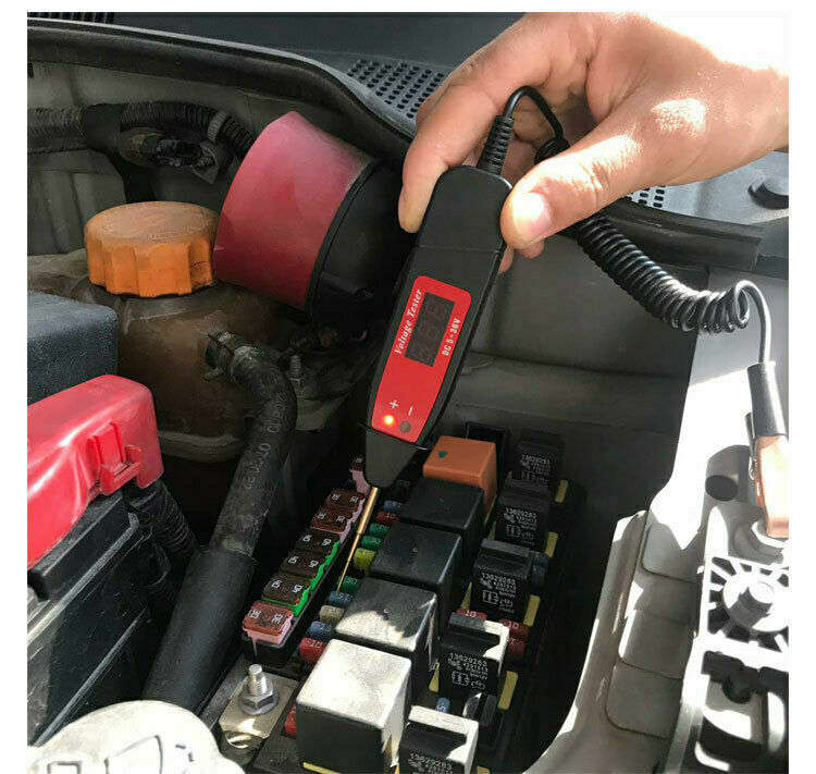 Automobile voltage detector test pen digital display circuit tester clip DC 3-36v-