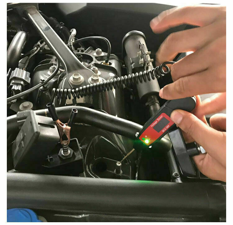 Automobile voltage detector test pen digital display circuit tester clip DC 3-36v-