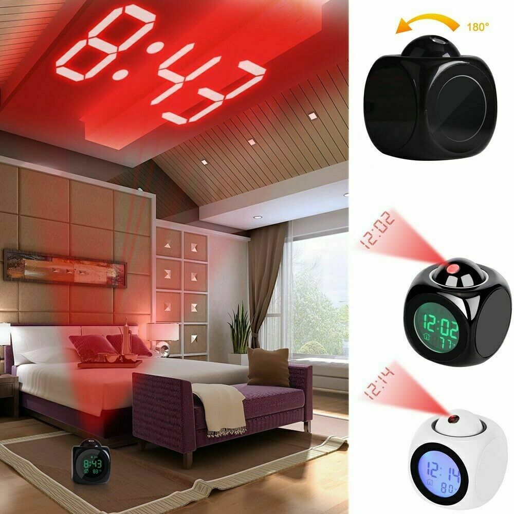 Digital projection alarm clock with LCD voice speaking LED projector - publication title