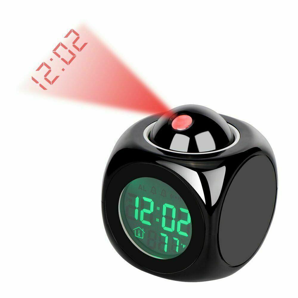 Digital projection alarm clock with LCD voice speaking LED projector - publication title