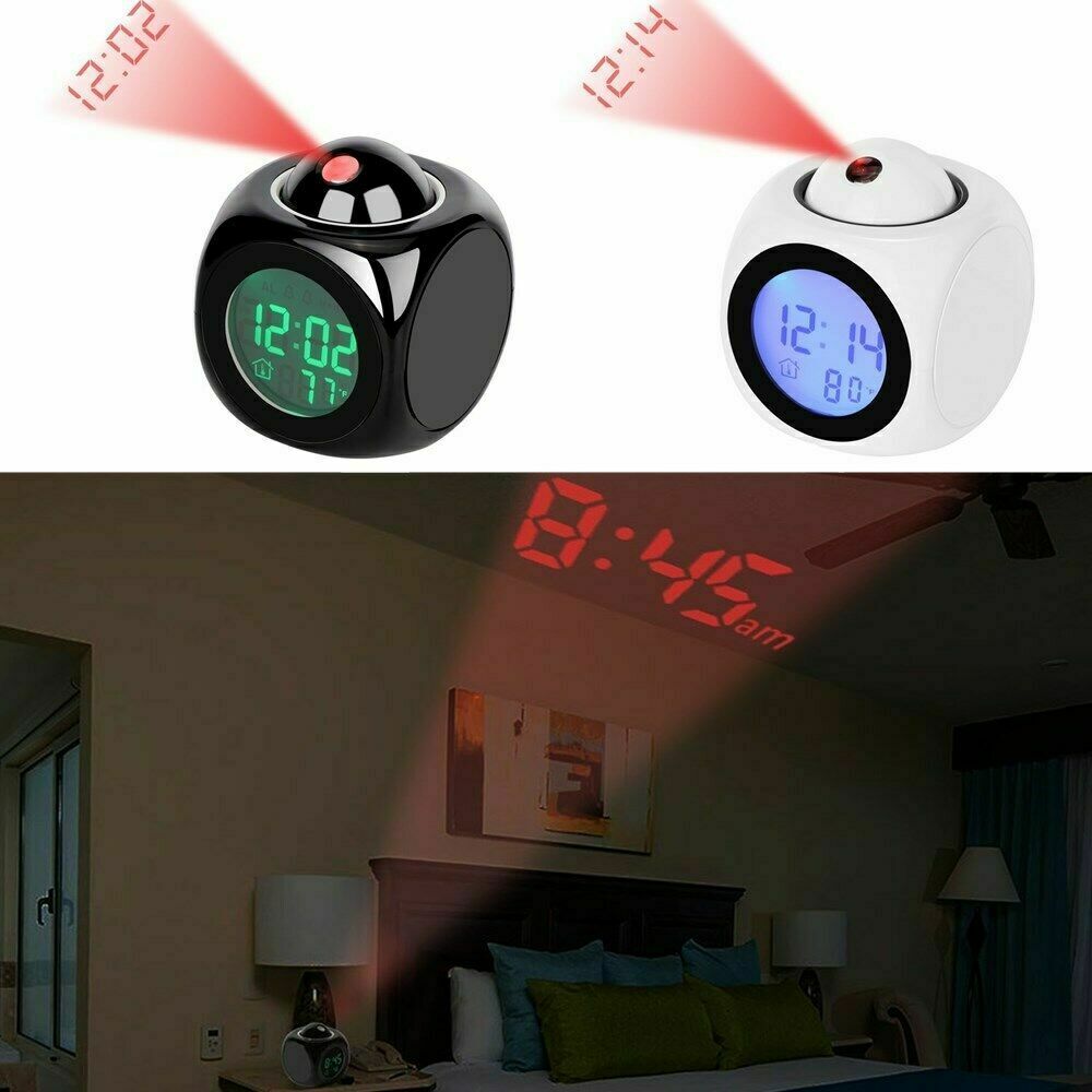 Digital projection alarm clock with LCD voice speaking LED projector - publication title