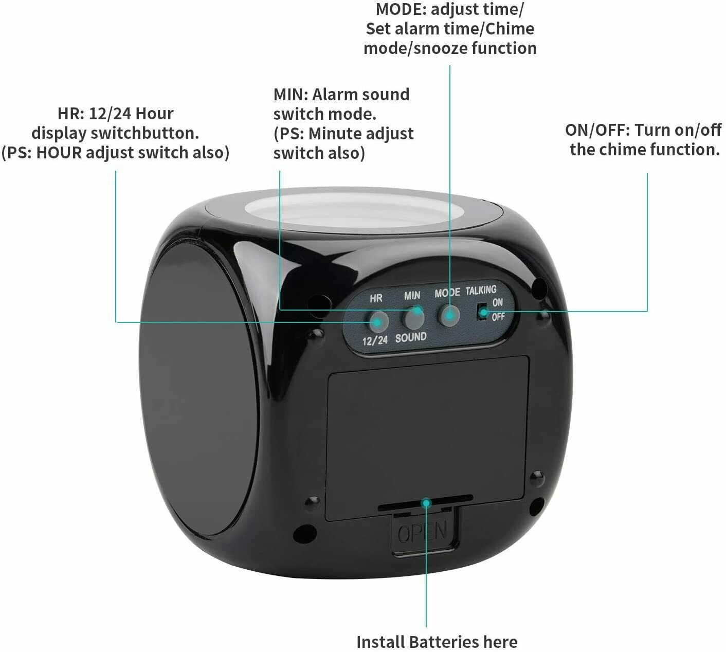 LCD clock, projection alarm clock, bedroom digital voice report alarm clock-