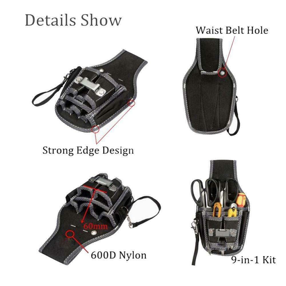 Electrician Waist Pocket Tool Pouch Belt Bag Screwdriver Kit Holder Storage Bag Car Hardware