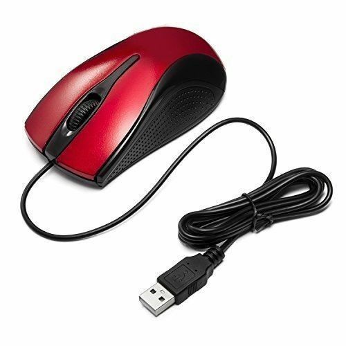 USB 2.0 optical wired wheel mouse mouse suitable for PC Laptop desktop red-