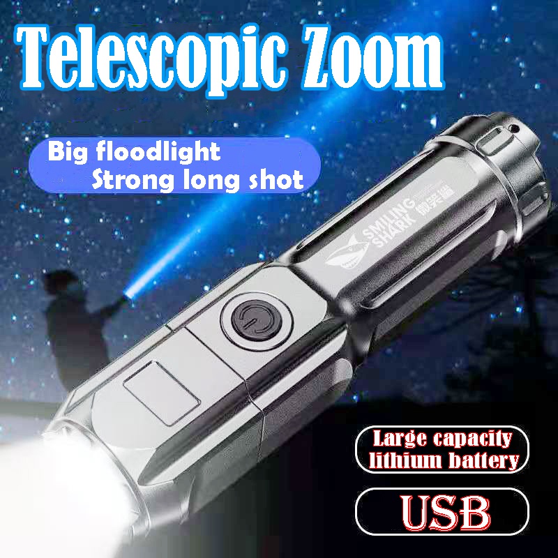 NEW High Lumen Super Bright LED Flashlight Strong Light Focusing 3 Modes Torch Lamp USB Rechargeable