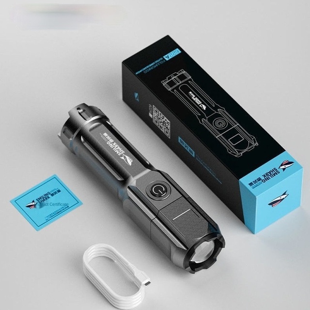 NEW High Lumen Super Bright LED Flashlight Strong Light Focusing 3 Modes Torch Lamp USB Rechargeable