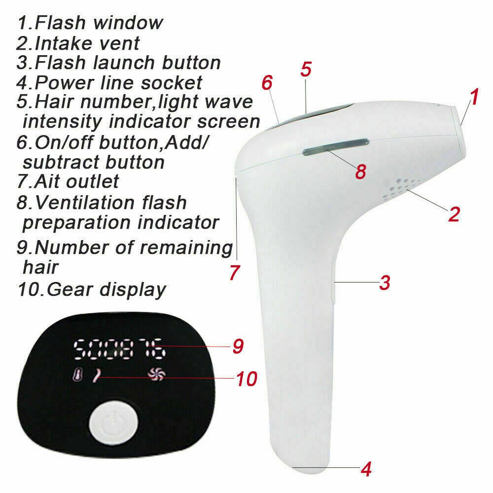 500000 Flash IPL Laser Permanent Hair Removal Whole Body Skin Painless Epilator
