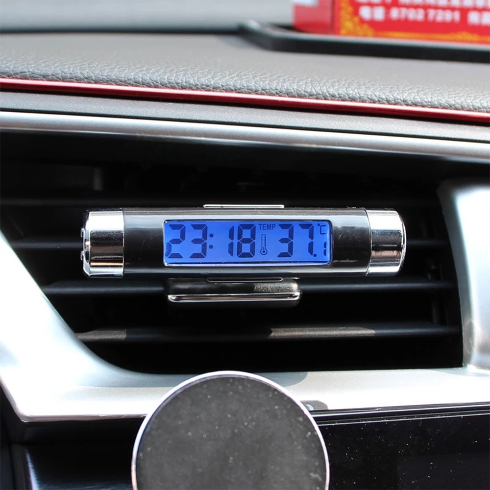 NEW Car Digital Clock &amp; Temperature Display Electronic Clock Thermometer Auto Electronic Clock