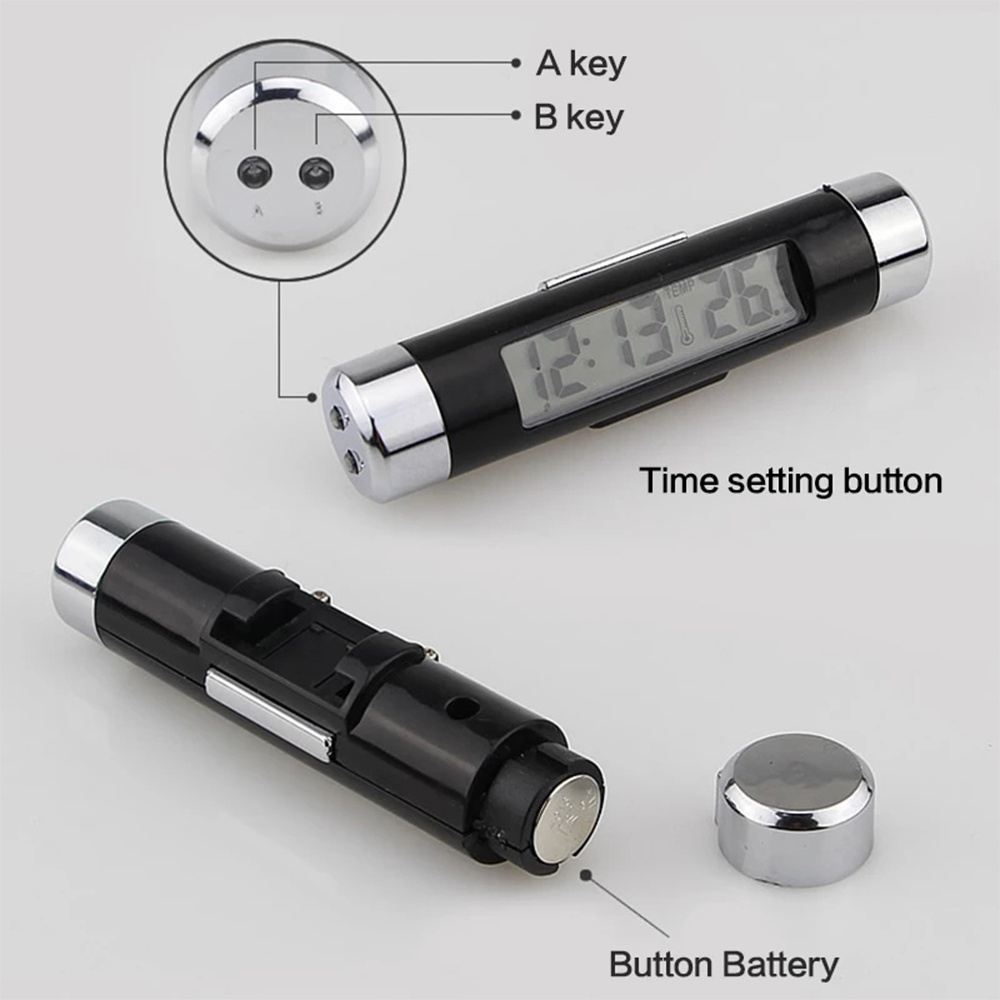 NEW Car Digital Clock &amp; Temperature Display Electronic Clock Thermometer Auto Electronic Clock