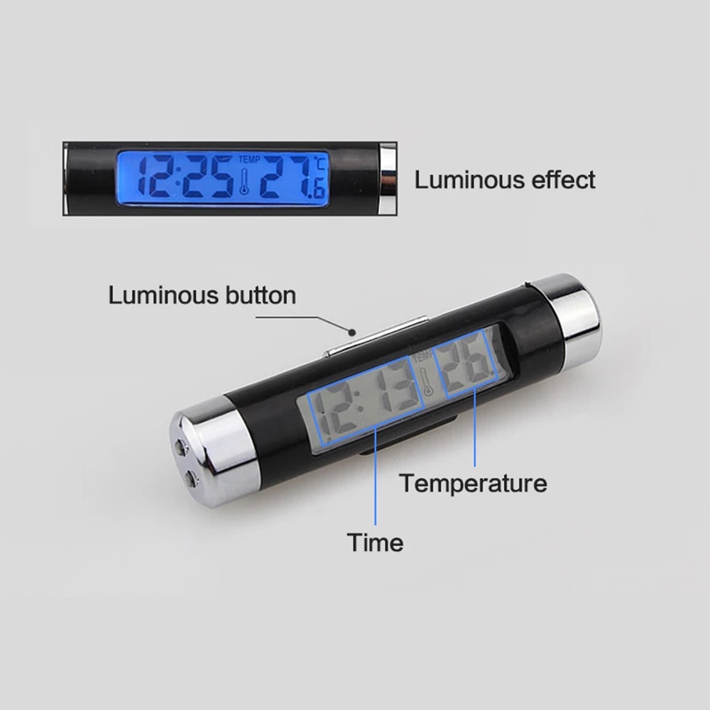 NEW Car Digital Clock &amp; Temperature Display Electronic Clock Thermometer Auto Electronic Clock