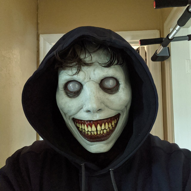New Halloween Masquerade Horror Mask Cosplay Latex White Eyed Devil Mask Horror Horror Smiling
