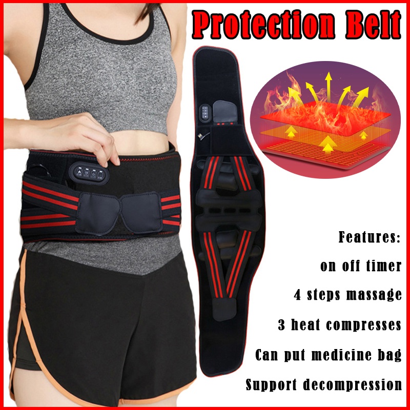 Graphene Heating Belt Hot Compress Vibration Massage Warm Lumbar Disc Protruding Support Belt