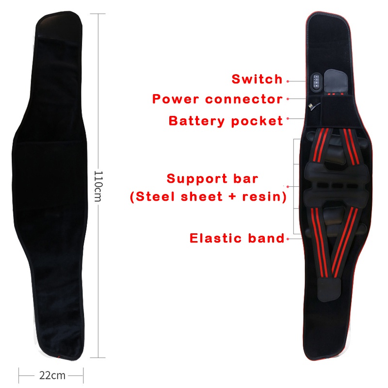 Graphene Heating Belt Hot Compress Vibration Massage Warm Lumbar Disc Protruding Support Belt