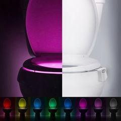 8 Colors Human Motion Sensor Toilet Light Bathroom Night Light Home Decoration White 8 color