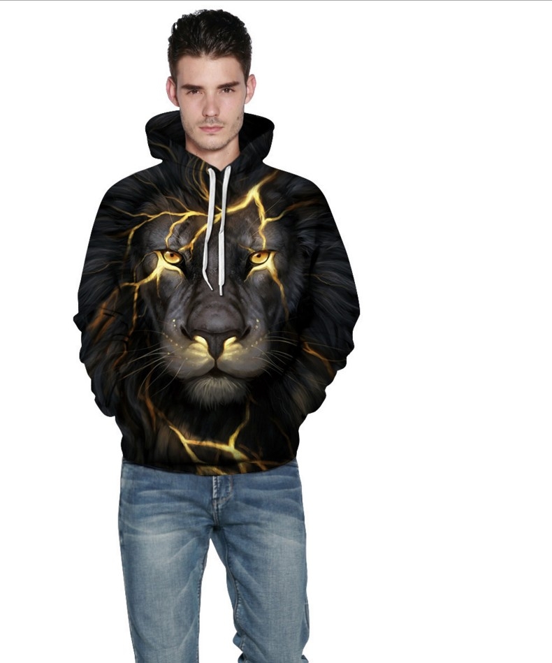 gold lightning lion hoodie