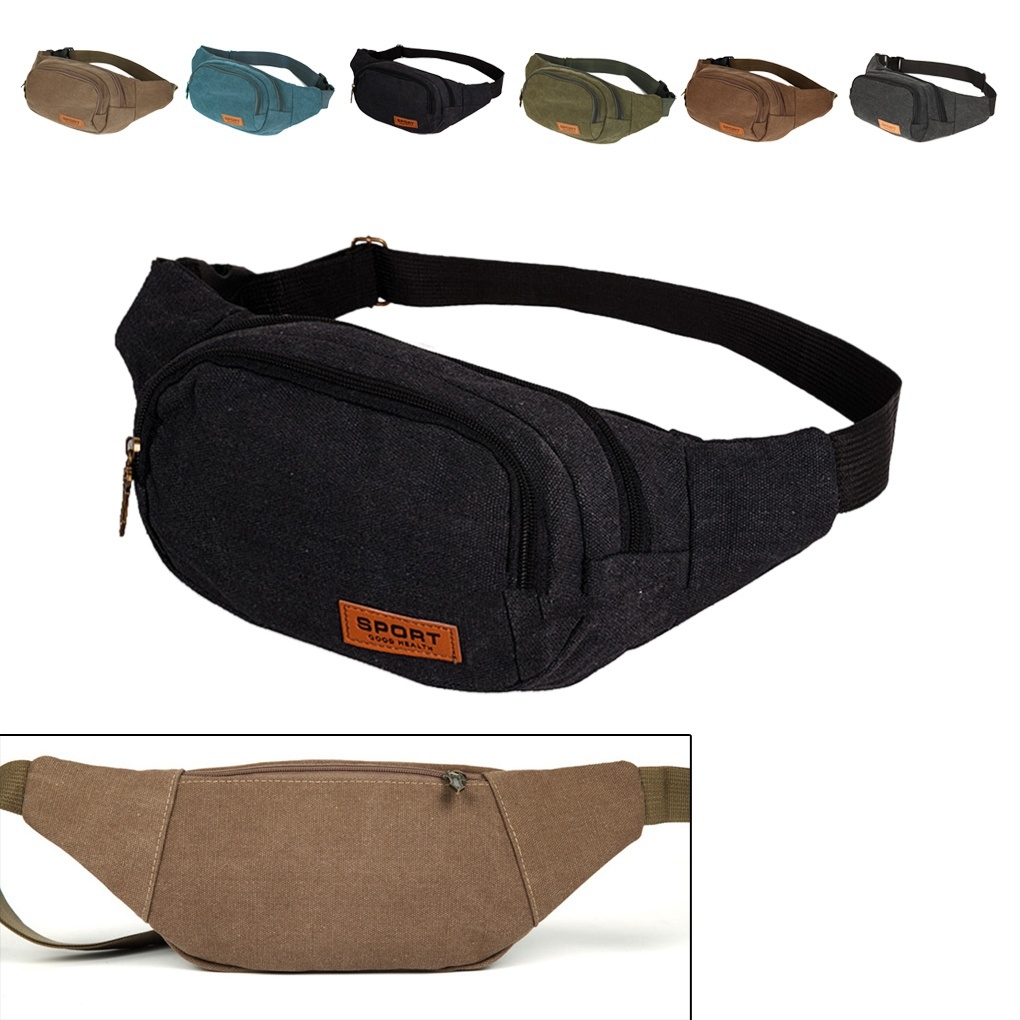 Men/'s Retro Canvas Shoulder Hiking Fanny Waist Travel Belt Purse Hip Pack Bag