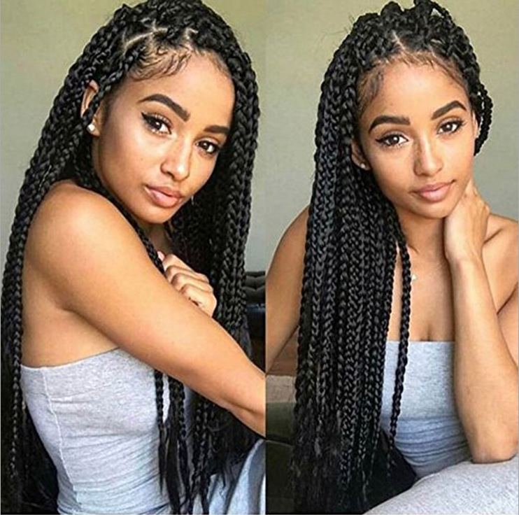fashion synthetic braid wig with lace front braided wigs for