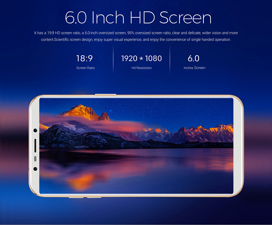 New phone 4G+64G 6.0inch 4GLTE Dual SIM 16MP+8MP BSD v9x Face&Fingerprint unlock smartphone blue 2