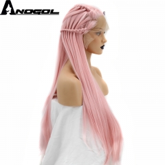 Anogol Free Cap Natural Hairline Long Body Wave Hair Wigs