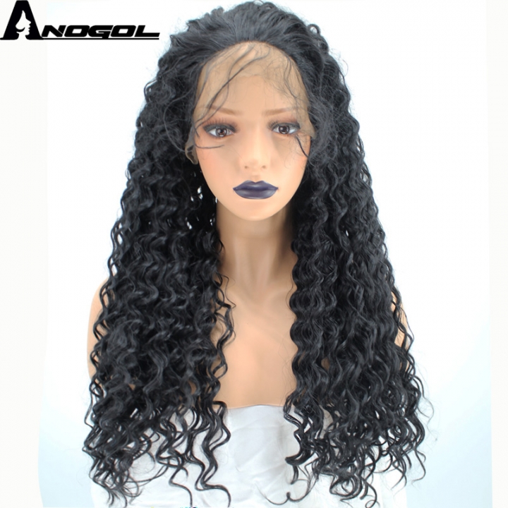 Anogol Free Cap Women Hairstyle Kinky Curly Hair Wigs With Baby