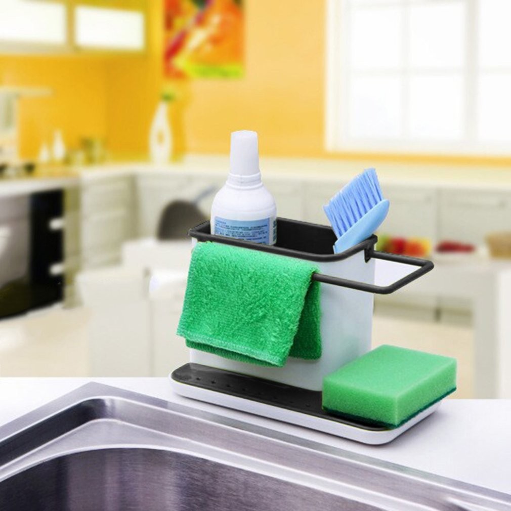 Household Kitchen Sink Drains Rack Organizer Pp Dish Soap Sponge Brush Holder