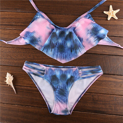 【SPECIALS】Women swim suit wear bikini Beach swimsuit Garter sexy sleeves slip swimwear gallus Ladies Swimming