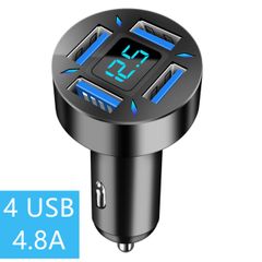 DERE JMG04 Olaf 66W Car Charger Fast Charger USB Type C Fast Charging Car Adapter Cigarette Lighter 4 Ports Phone Charger for iPhone Xiaomi Black Style 3 - 4 USB 4.8A