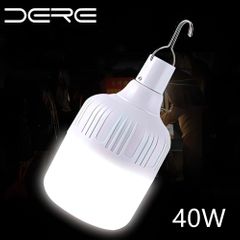 [New Arrival] DERE YD4 Outdoor USB Rechargeable Mobile 40W LED Lamp Bulbs Emergency Light Portable Hook Up Camping Lights Home Decor Night Light Hot Sale White as picture