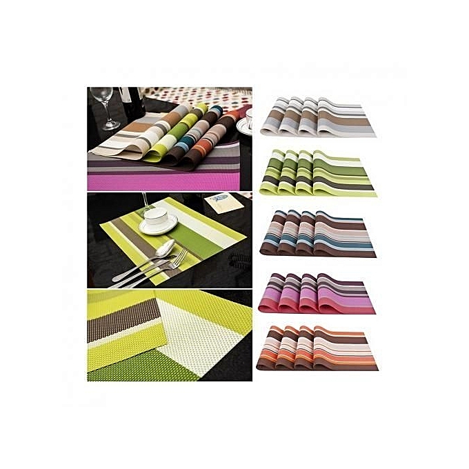 Table Mat - 45cm x 32cm - 6Pcs - Multicoloured Placemats
