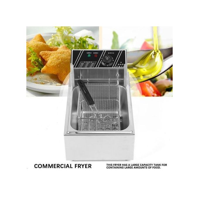6L 2500W Commercial Stainless Steel Electric Deep Fryer With Basket 220V CN Plug