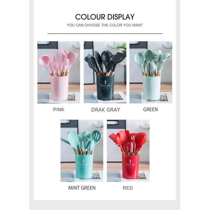 Silicone Non-Stick Cooking Spoons Set