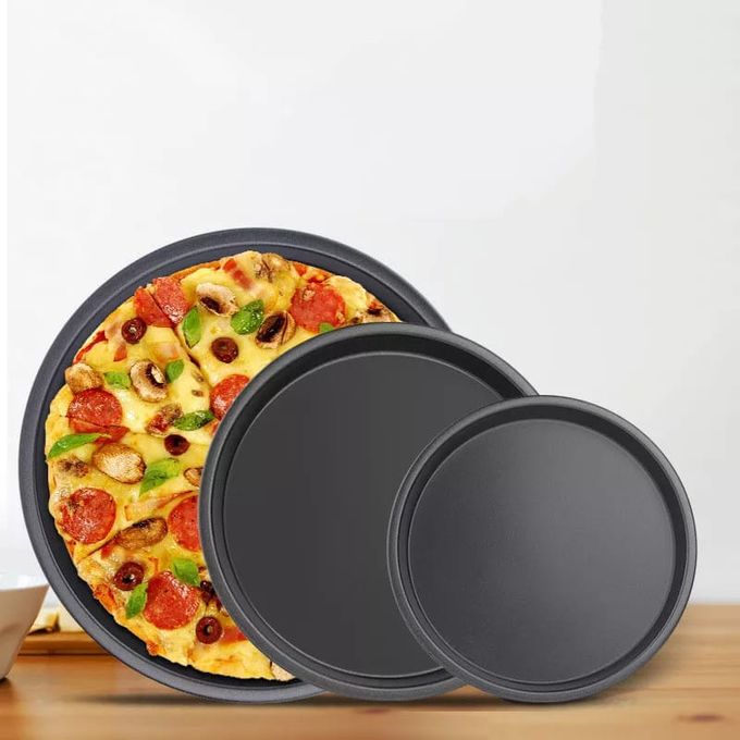 3Pieces Non-stick Round Pizza Pan Baking Oven Tray