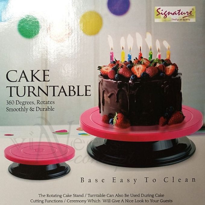 Signature Cake Turntable/ Cake Rotating Plate multicolour,Pink,white,blue,grey