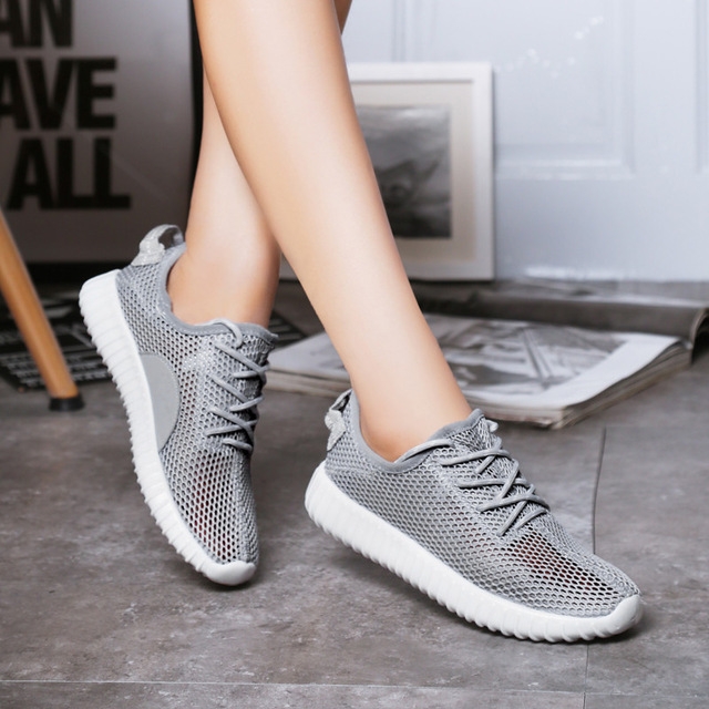 Sneakers Fashion Shoes Woman Flats Casual Mesh Flat Shoes Designer Female Loafers Shoes for Women grey 5