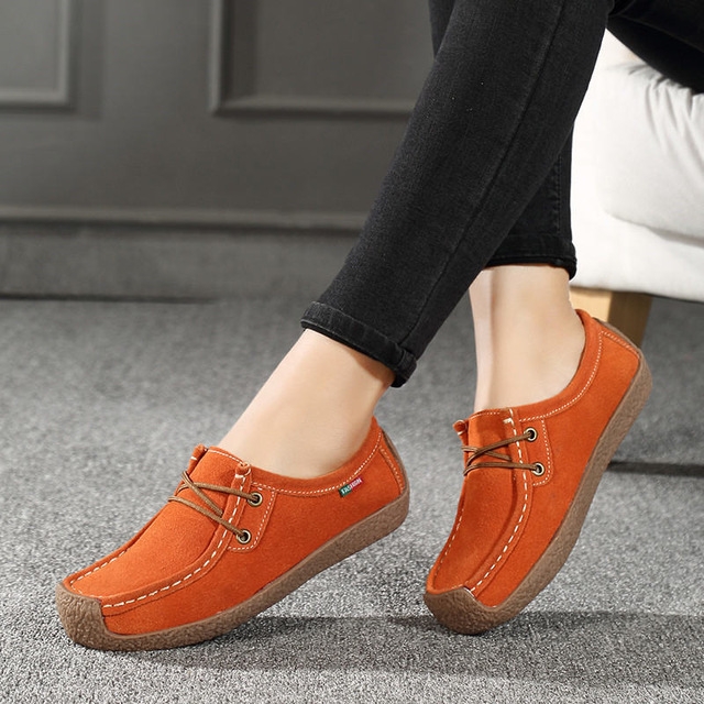 orange suede shoes ladies