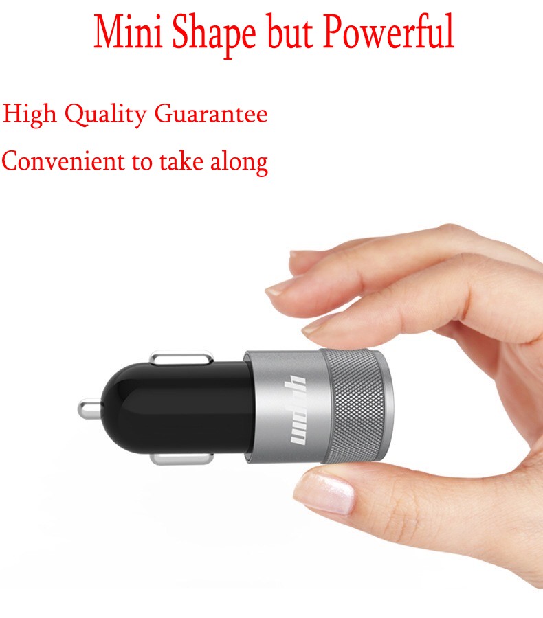 Quick Charger Double USB Car Charger Sixfold Protection with CE FCC RoHS Authentication