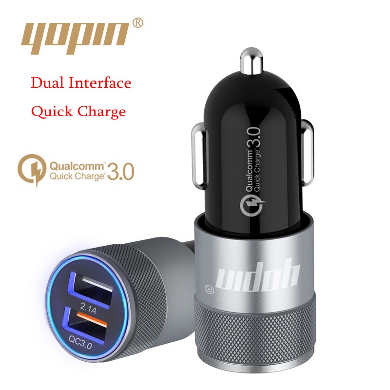 Quick Charger Double USB Car Charger Sixfold Protection with CE FCC RoHS Authentication