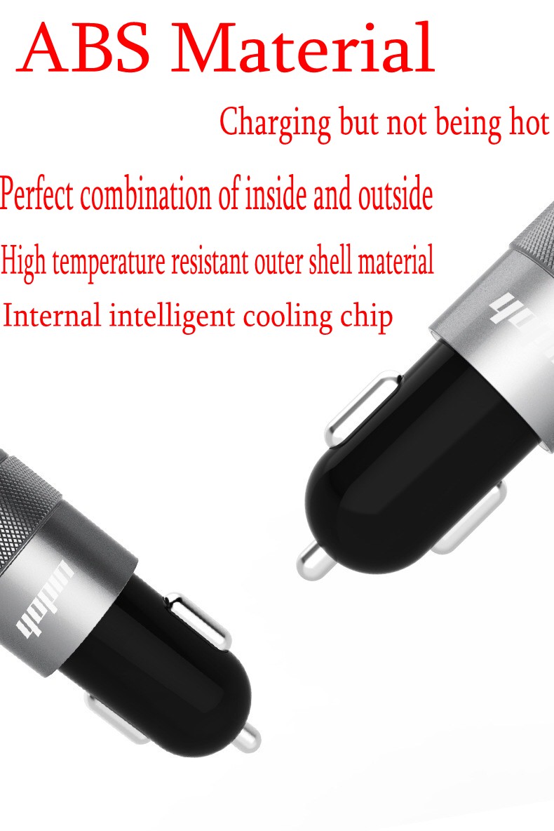 Quick Charger Double USB Car Charger Sixfold Protection with CE FCC RoHS Authentication