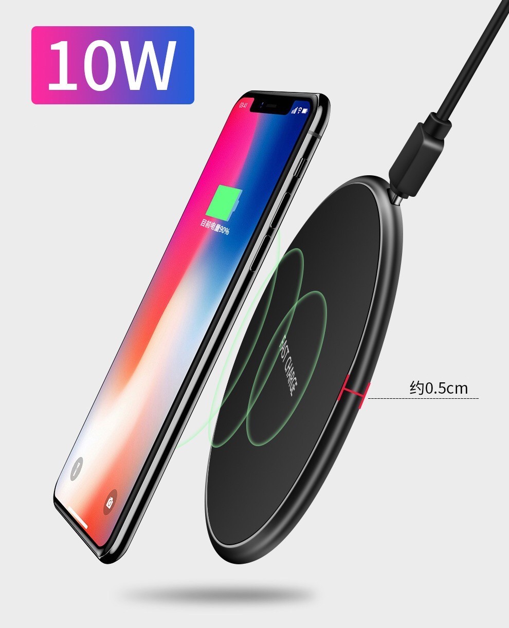 Quick Charger Transparent Border Wireless Charger for iPhone Huawei Xiaomi Samsung