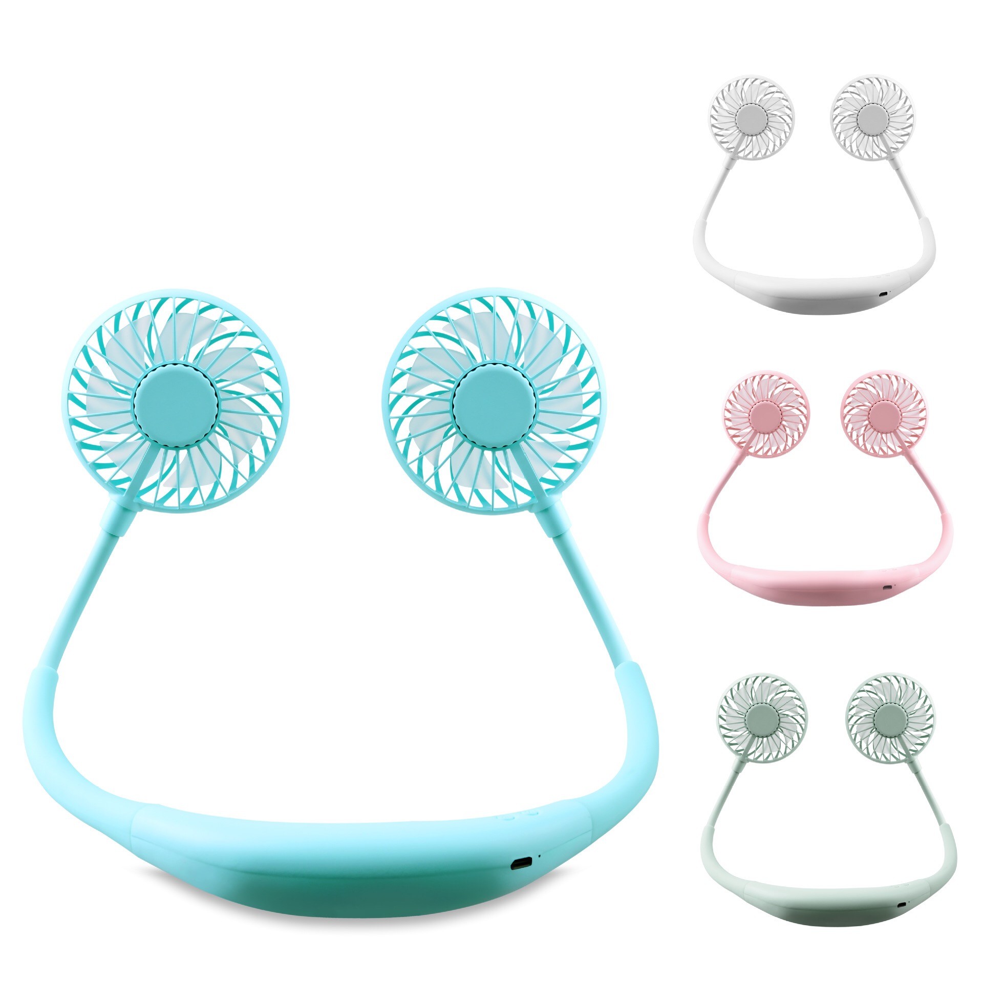 Portable mini sports fan top quality rechargeable neck cooling equipment wearable fan
