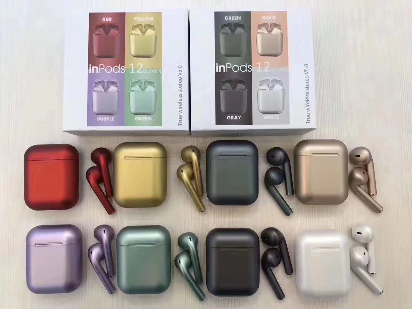 Popup touch finger print inpods12 tws earbuds earpods pro bluetooth earphones for iphone and android phones