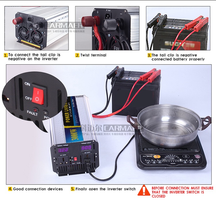 CE certificate pure sine wave inverter 2000w 3000w 4000w 12V DC to 220V AC pure sine wave converter
