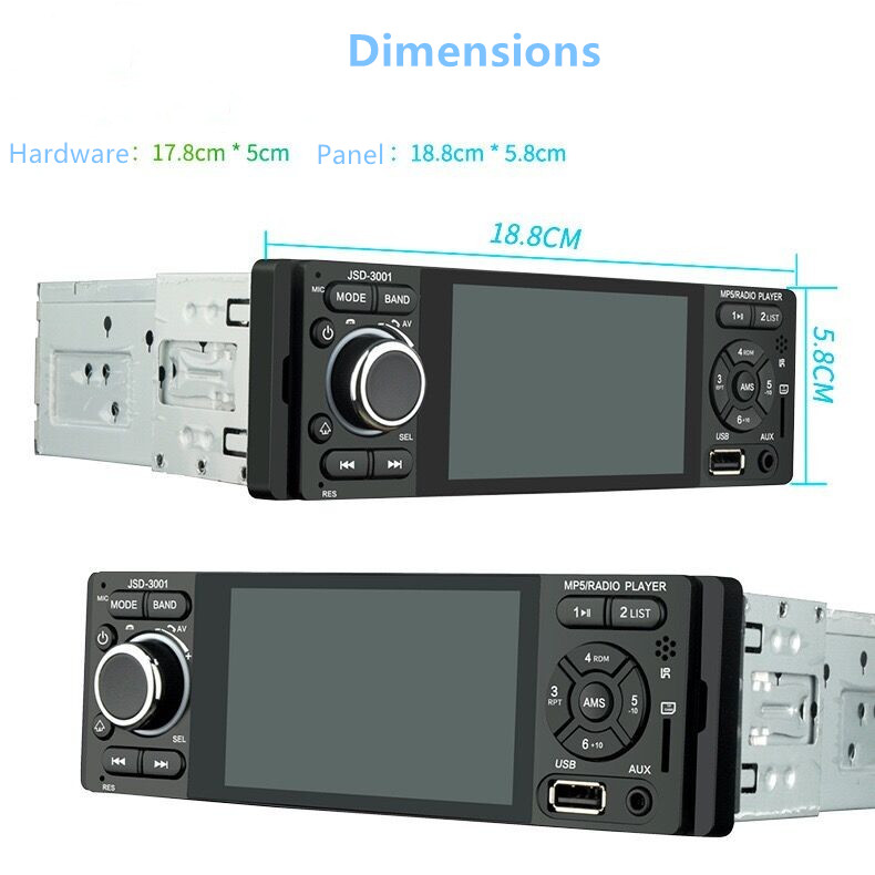 Car 4.1 inches captive touch screen U disk card plug  bluetooth MP5 player